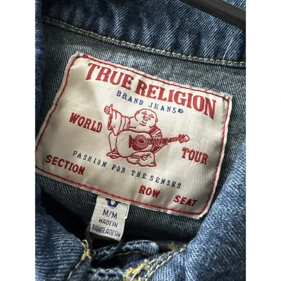 True Religion‎ Men's Jesse Denim Trucker Jacket Medium Wash Size Medium NEW $159